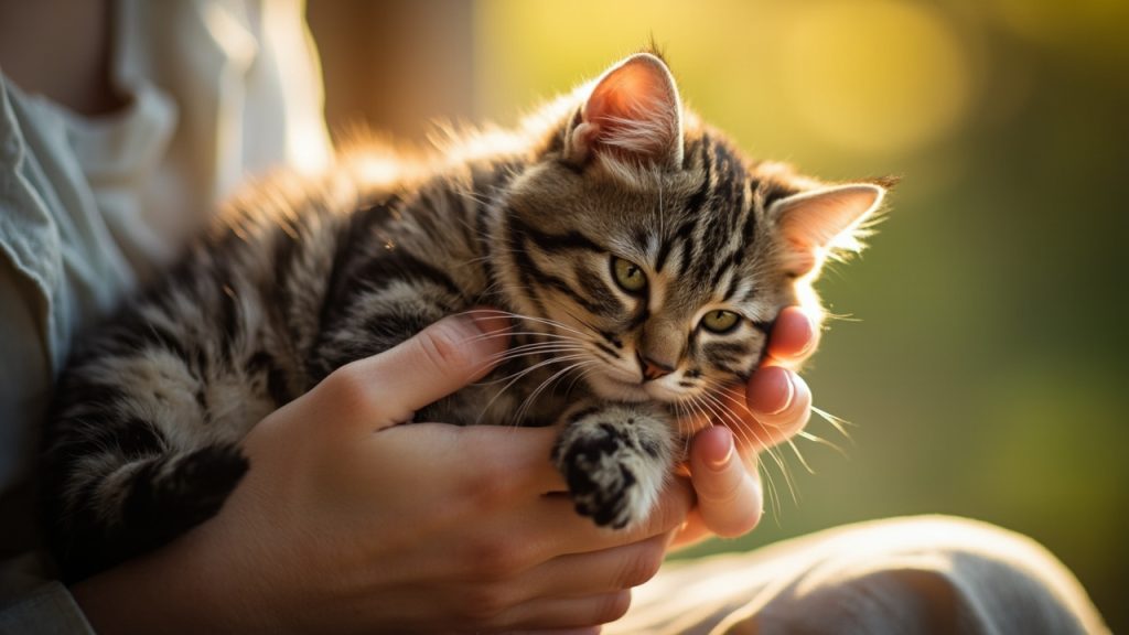 Porter et retenir un chat sans stress
