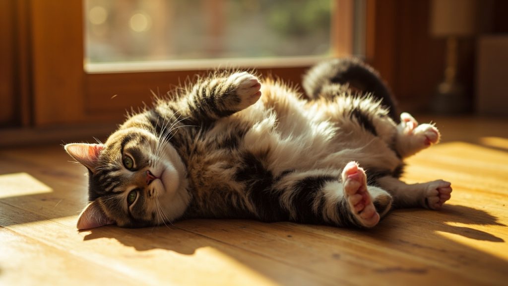 Pourquoi mon chat se roule sur le dos : sens et conseils